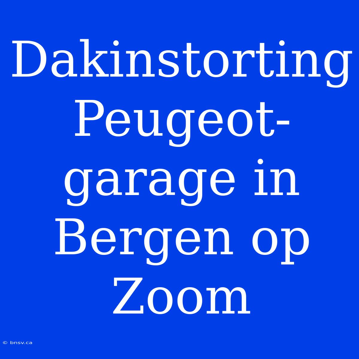 Dakinstorting Peugeot-garage In Bergen Op Zoom