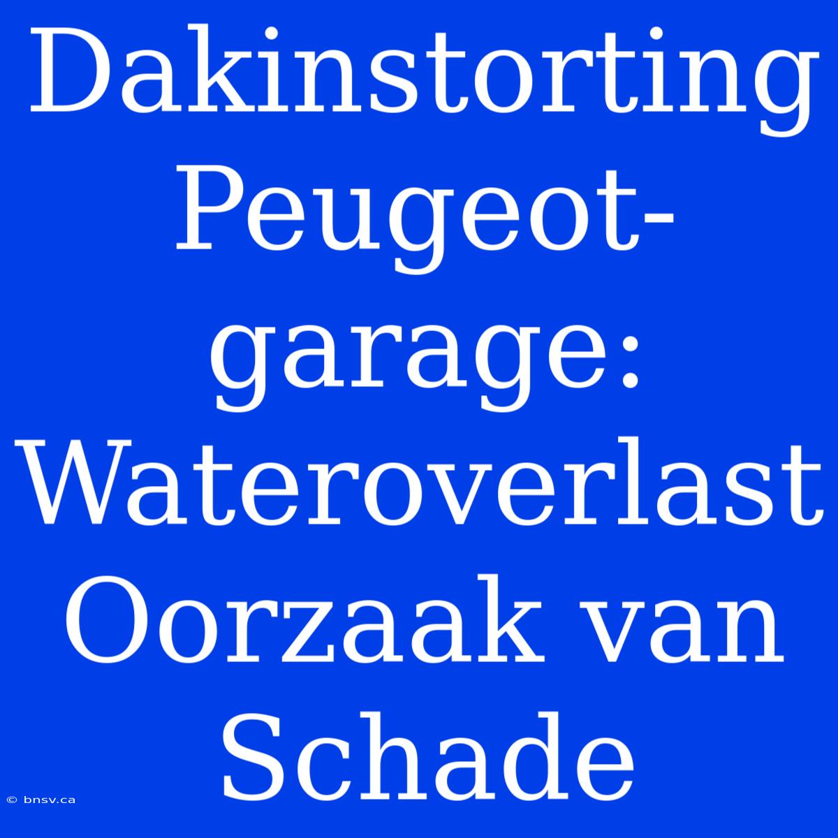 Dakinstorting Peugeot-garage: Wateroverlast Oorzaak Van Schade