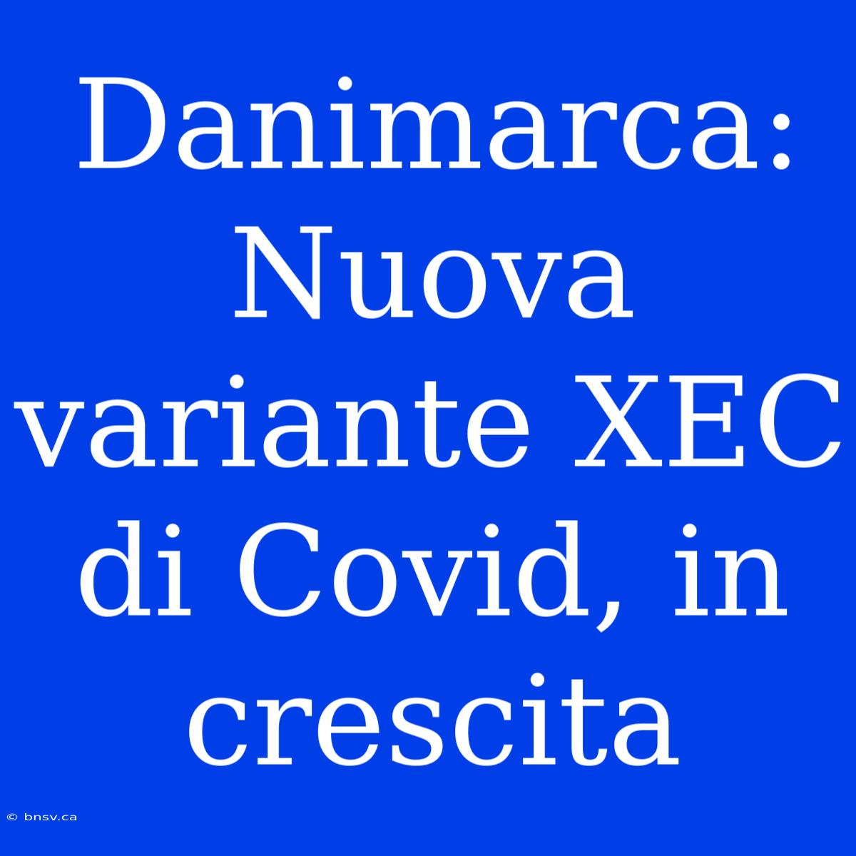 Danimarca: Nuova Variante XEC Di Covid, In Crescita