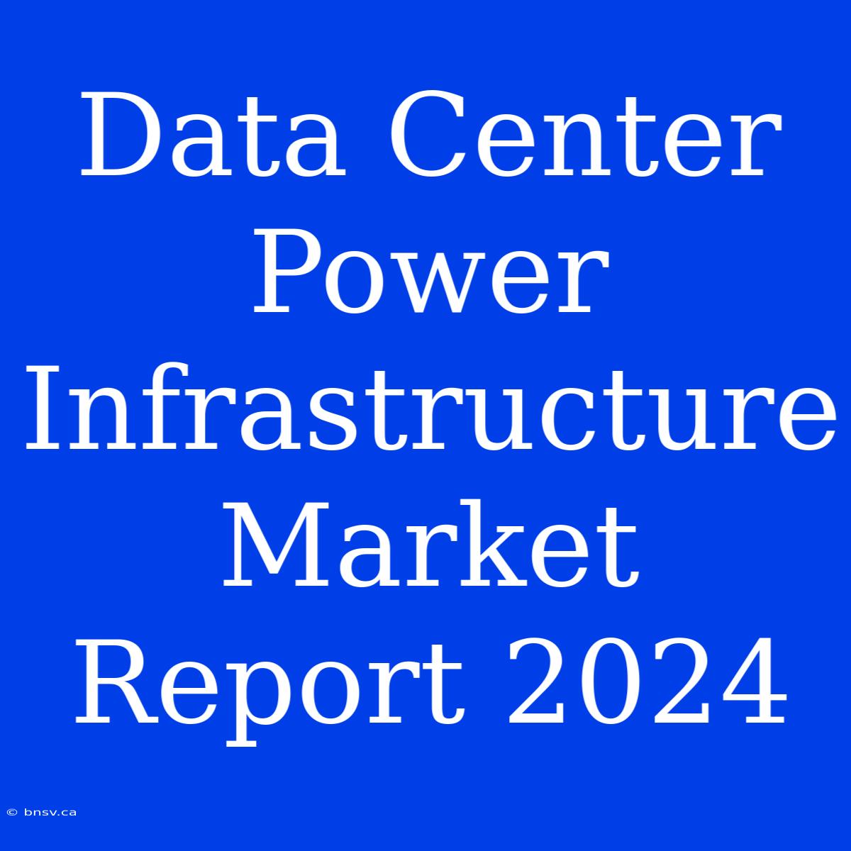 Data Center Power Infrastructure Market Report 2024