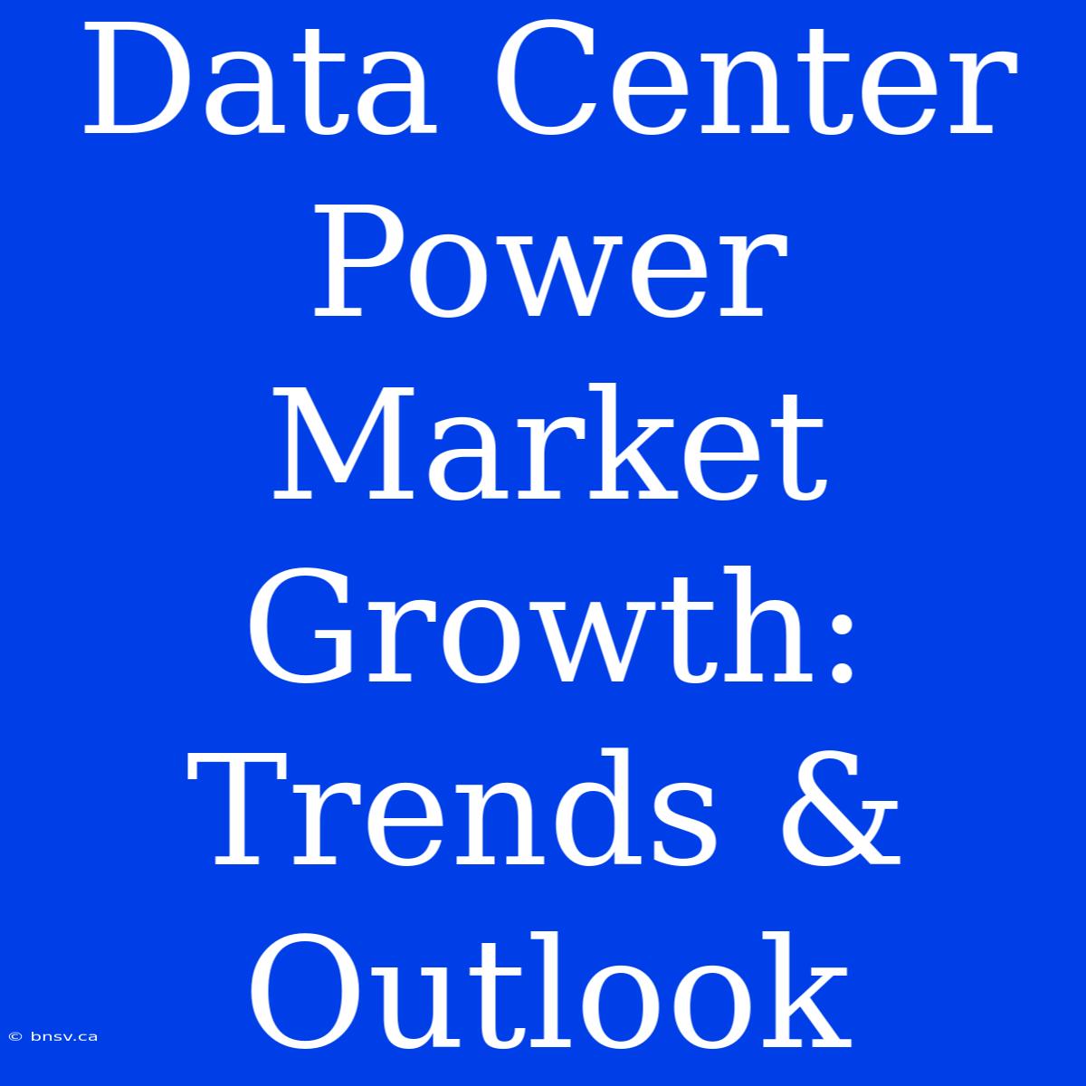 Data Center Power Market Growth: Trends & Outlook