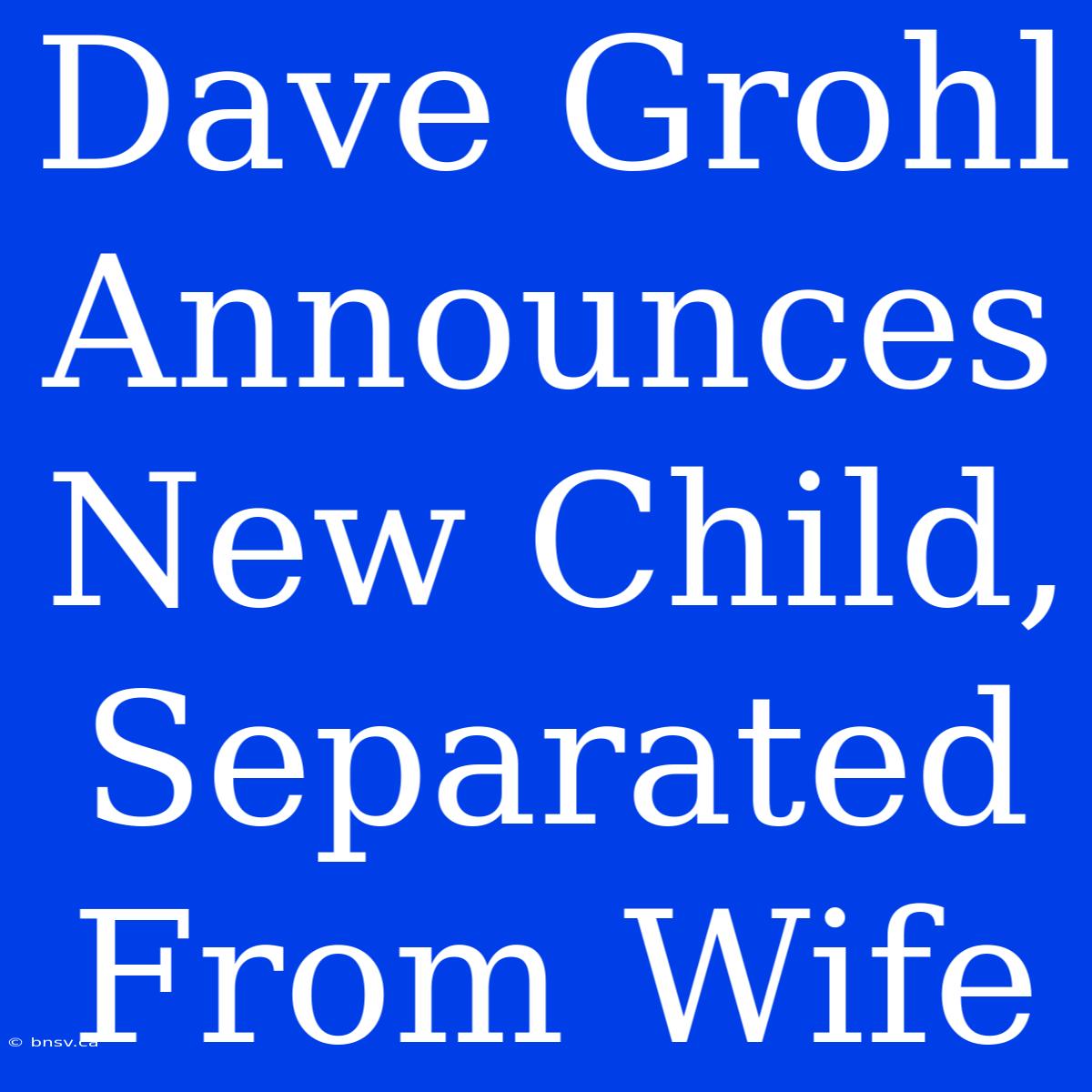 Dave Grohl Announces New Child, Separated From Wife