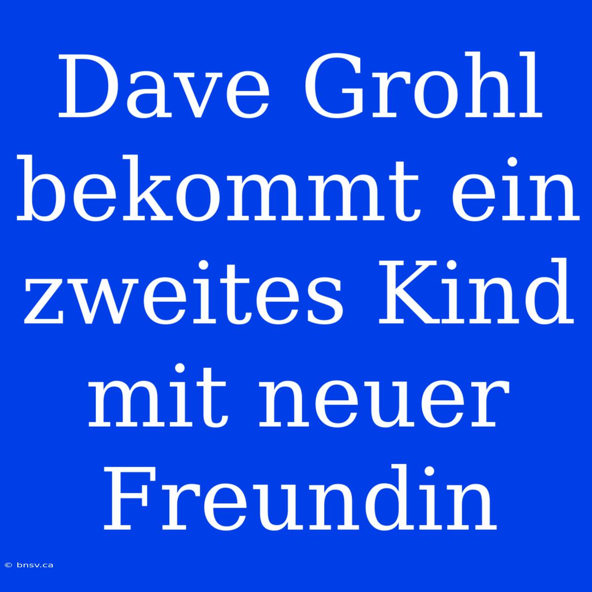 Dave Grohl Bekommt Ein Zweites Kind Mit Neuer Freundin