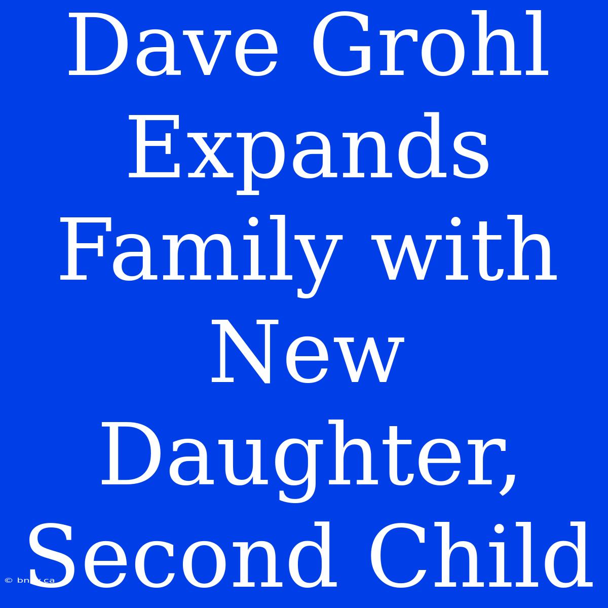 Dave Grohl Expands Family With New Daughter, Second Child