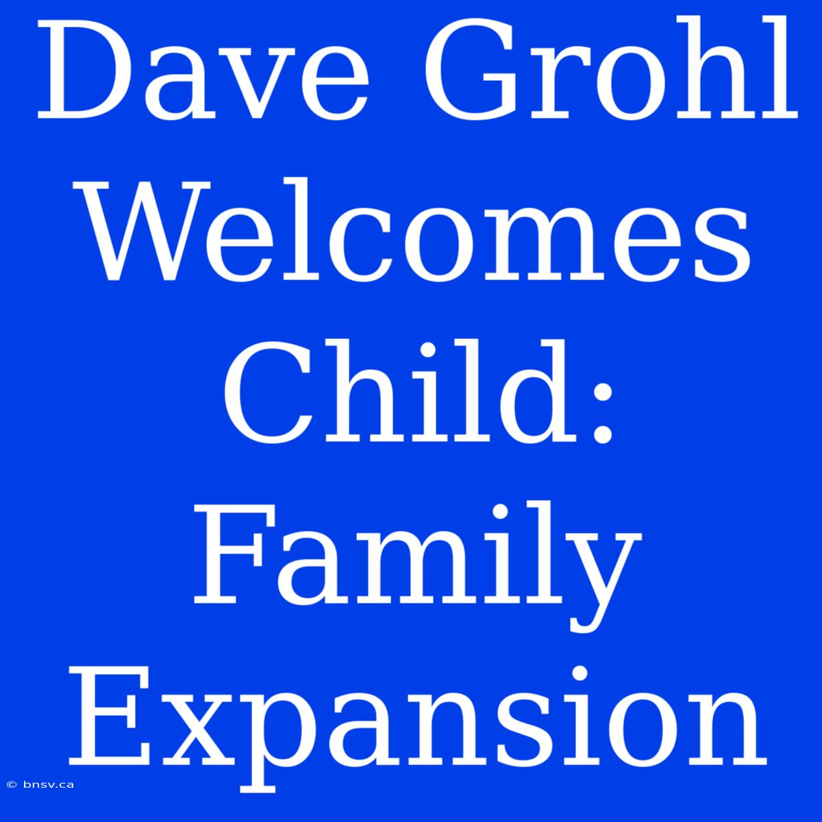 Dave Grohl Welcomes Child: Family Expansion