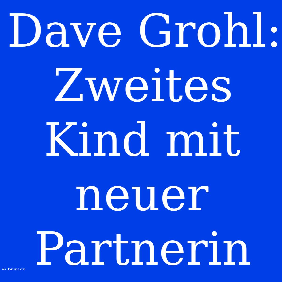 Dave Grohl: Zweites Kind Mit Neuer Partnerin