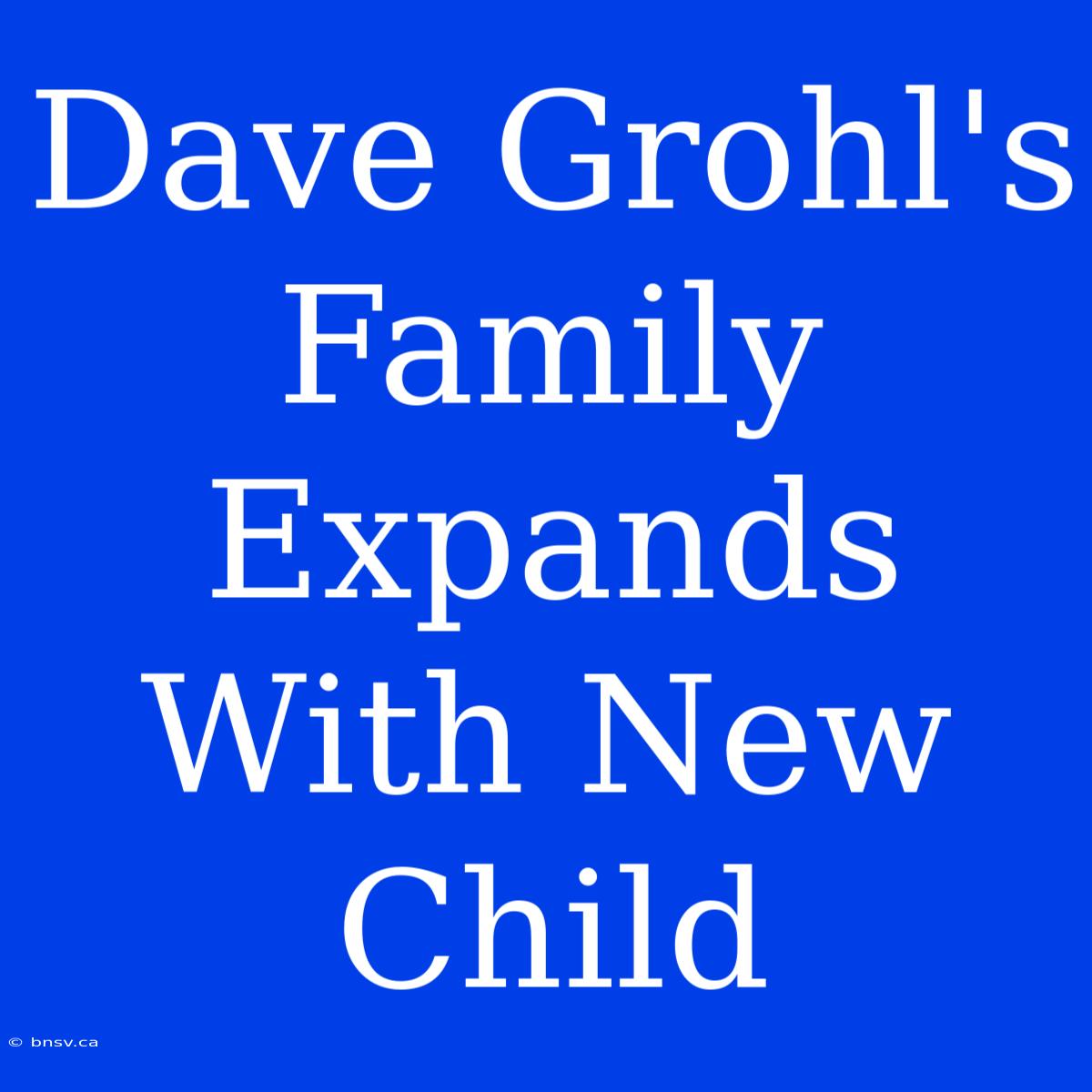 Dave Grohl's Family Expands With New Child