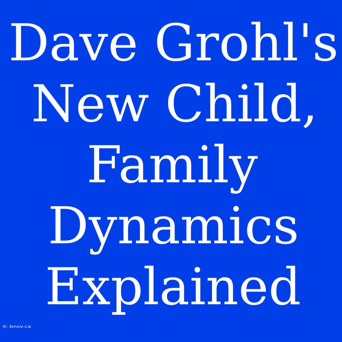 Dave Grohl's New Child, Family Dynamics Explained