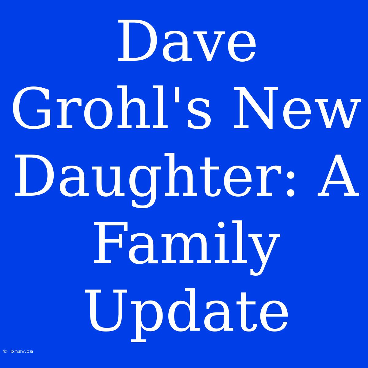 Dave Grohl's New Daughter: A Family Update