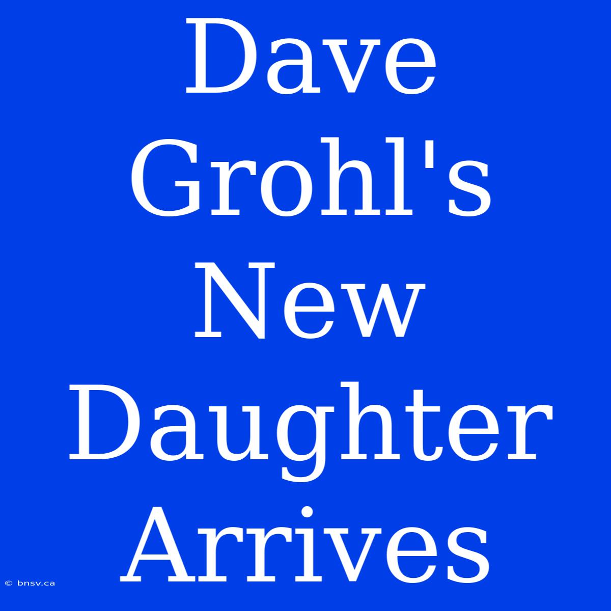 Dave Grohl's New Daughter Arrives