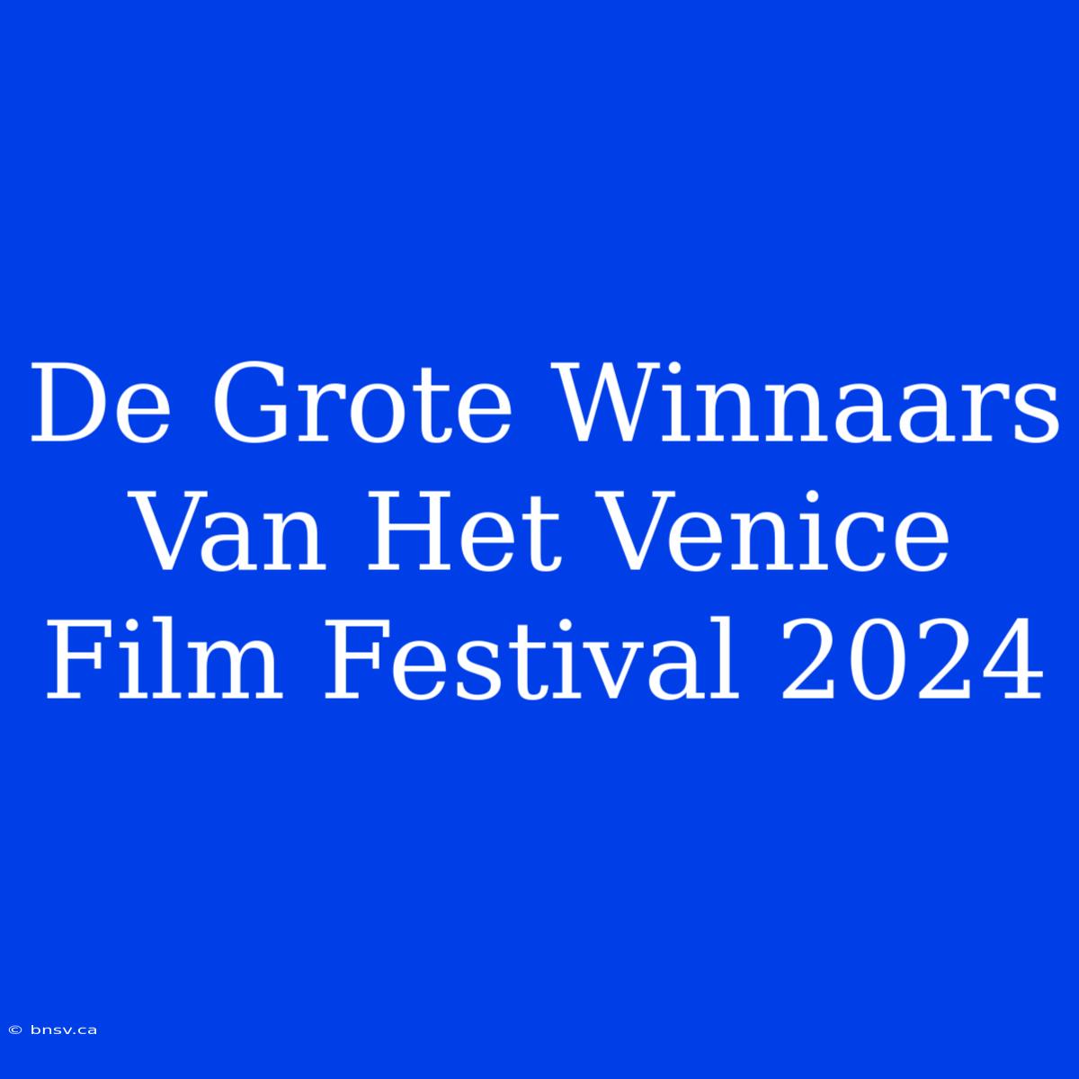 De Grote Winnaars Van Het Venice Film Festival 2024