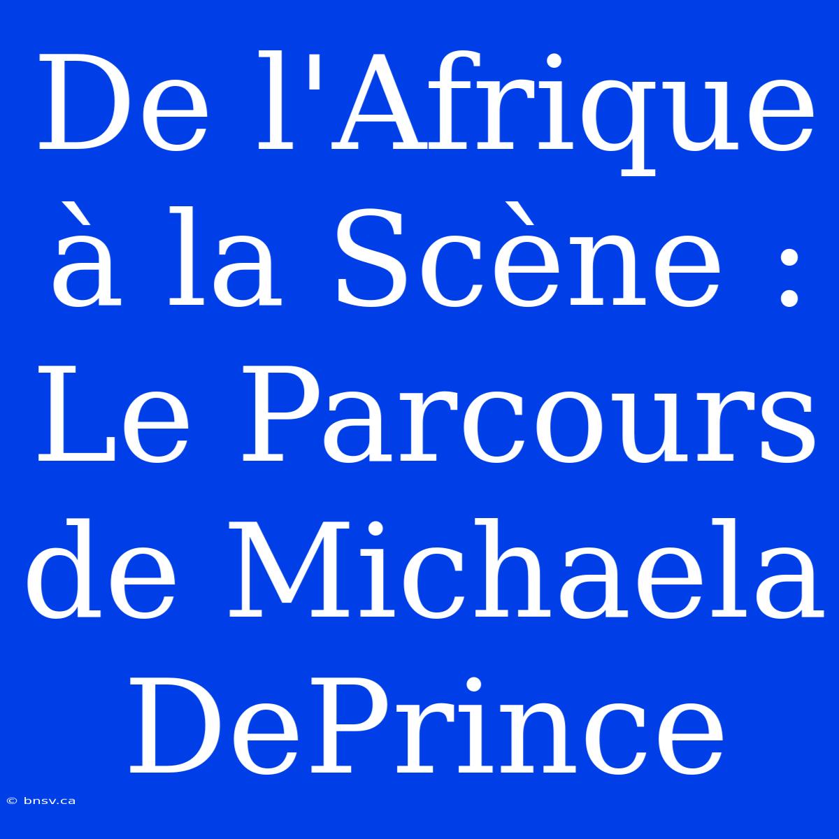 De L'Afrique À La Scène : Le Parcours De Michaela DePrince