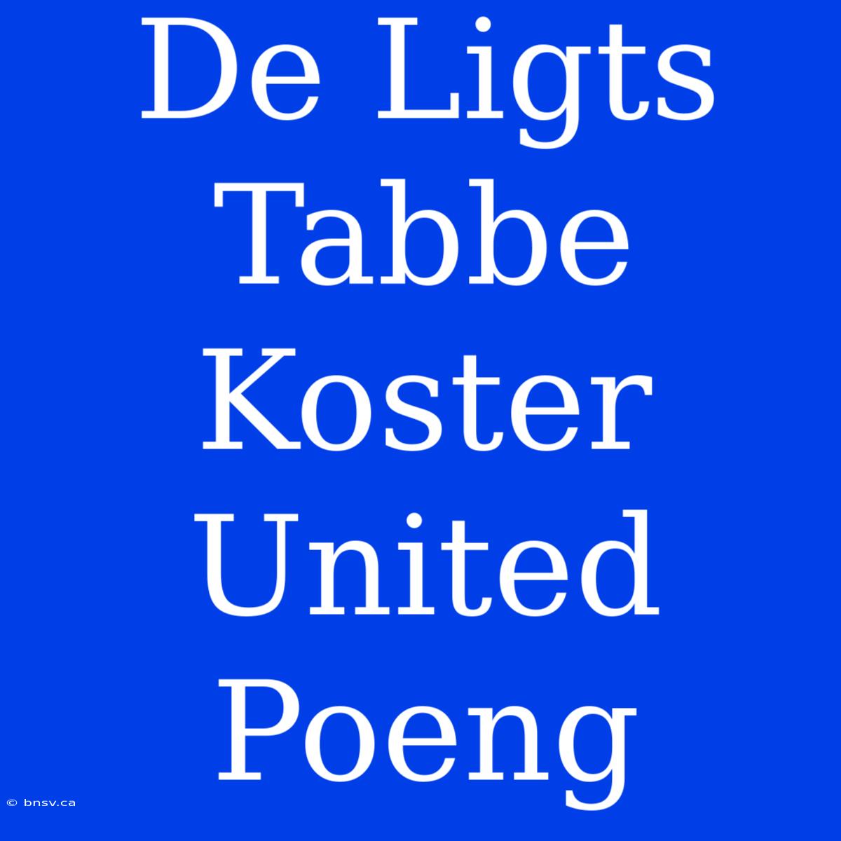 De Ligts Tabbe Koster United Poeng