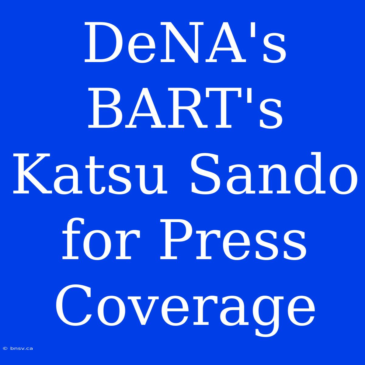 DeNA's BART's Katsu Sando For Press Coverage