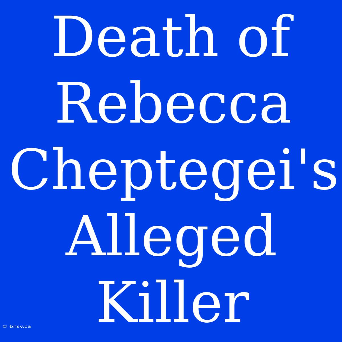 Death Of Rebecca Cheptegei's Alleged Killer