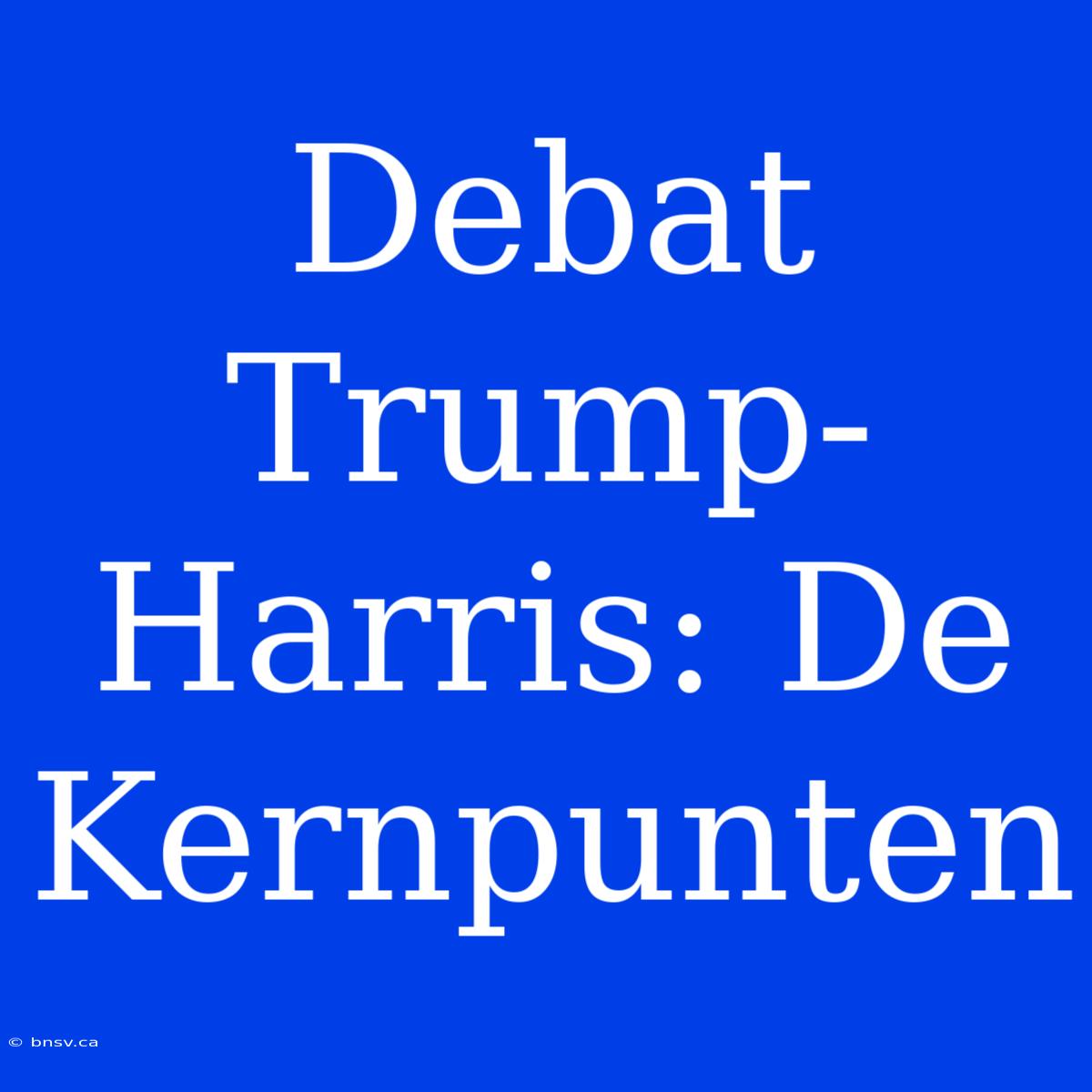 Debat Trump-Harris: De Kernpunten