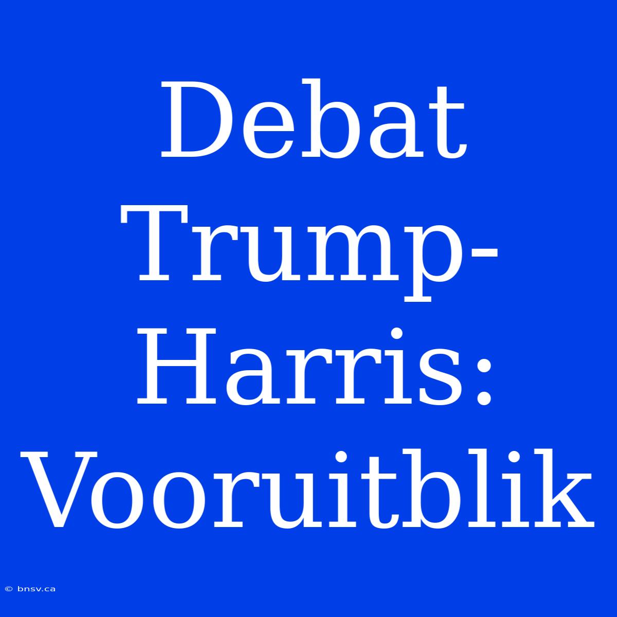 Debat Trump-Harris: Vooruitblik