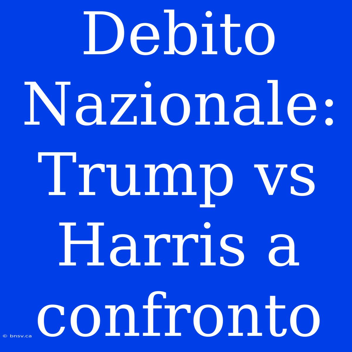 Debito Nazionale: Trump Vs Harris A Confronto