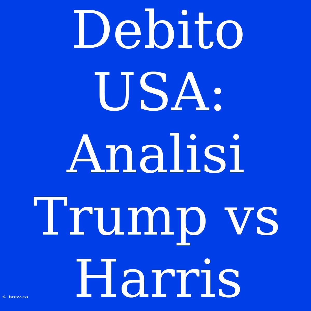 Debito USA: Analisi Trump Vs Harris