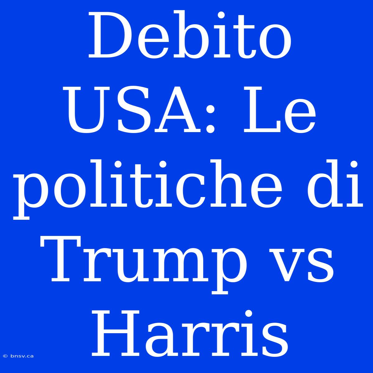 Debito USA: Le Politiche Di Trump Vs Harris