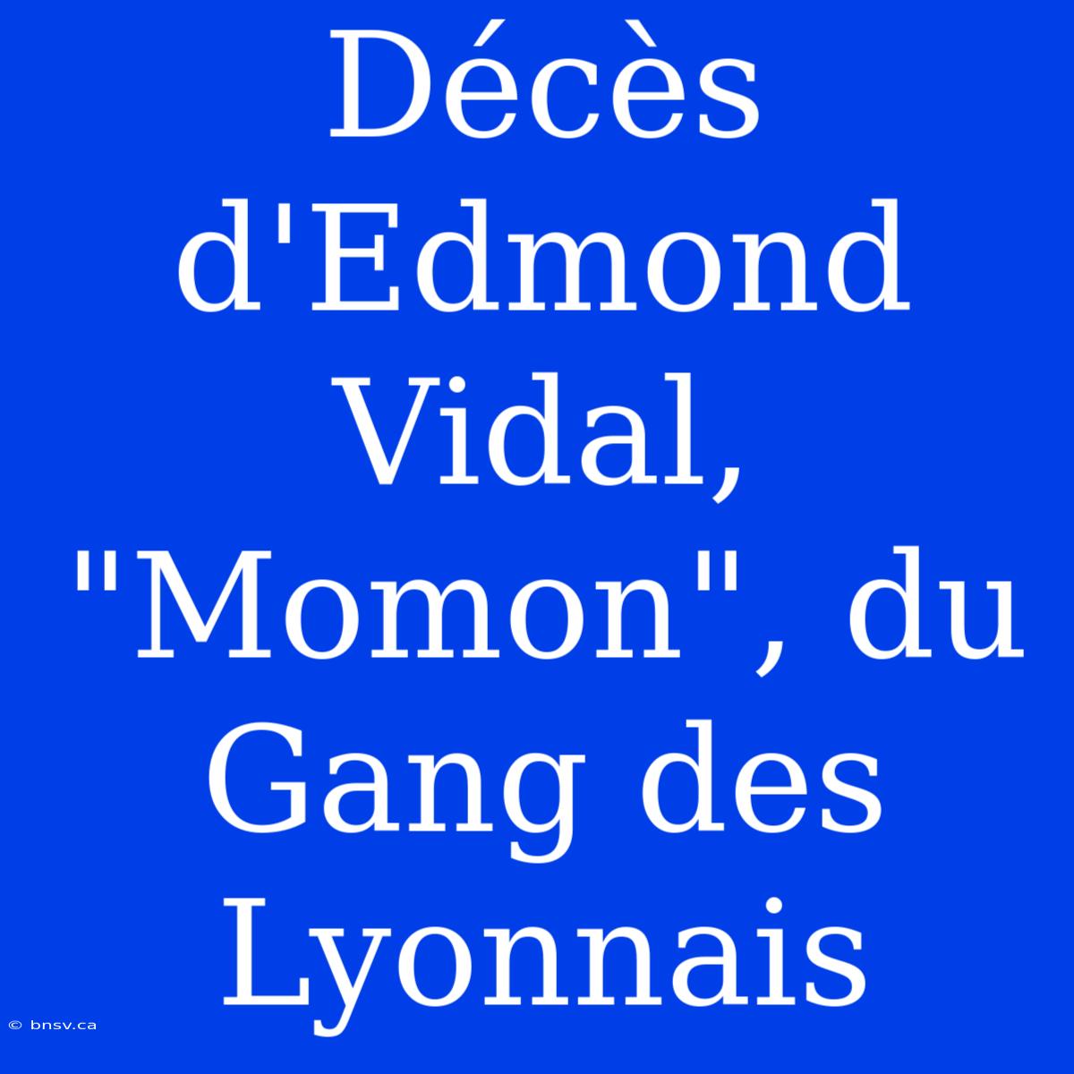 Décès D'Edmond Vidal, 