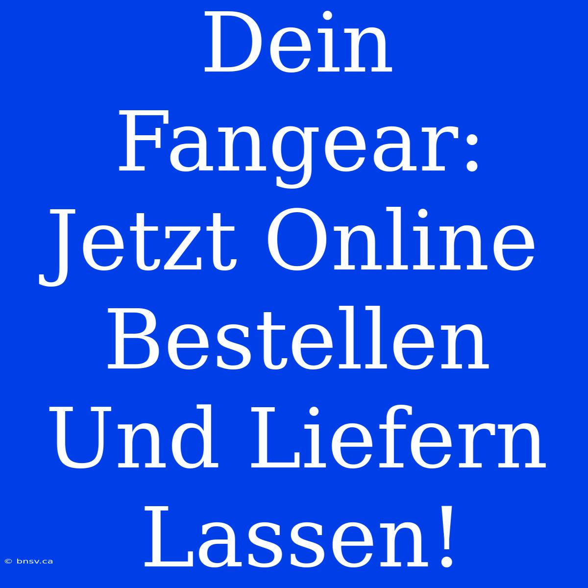 Dein Fangear: Jetzt Online Bestellen Und Liefern Lassen!