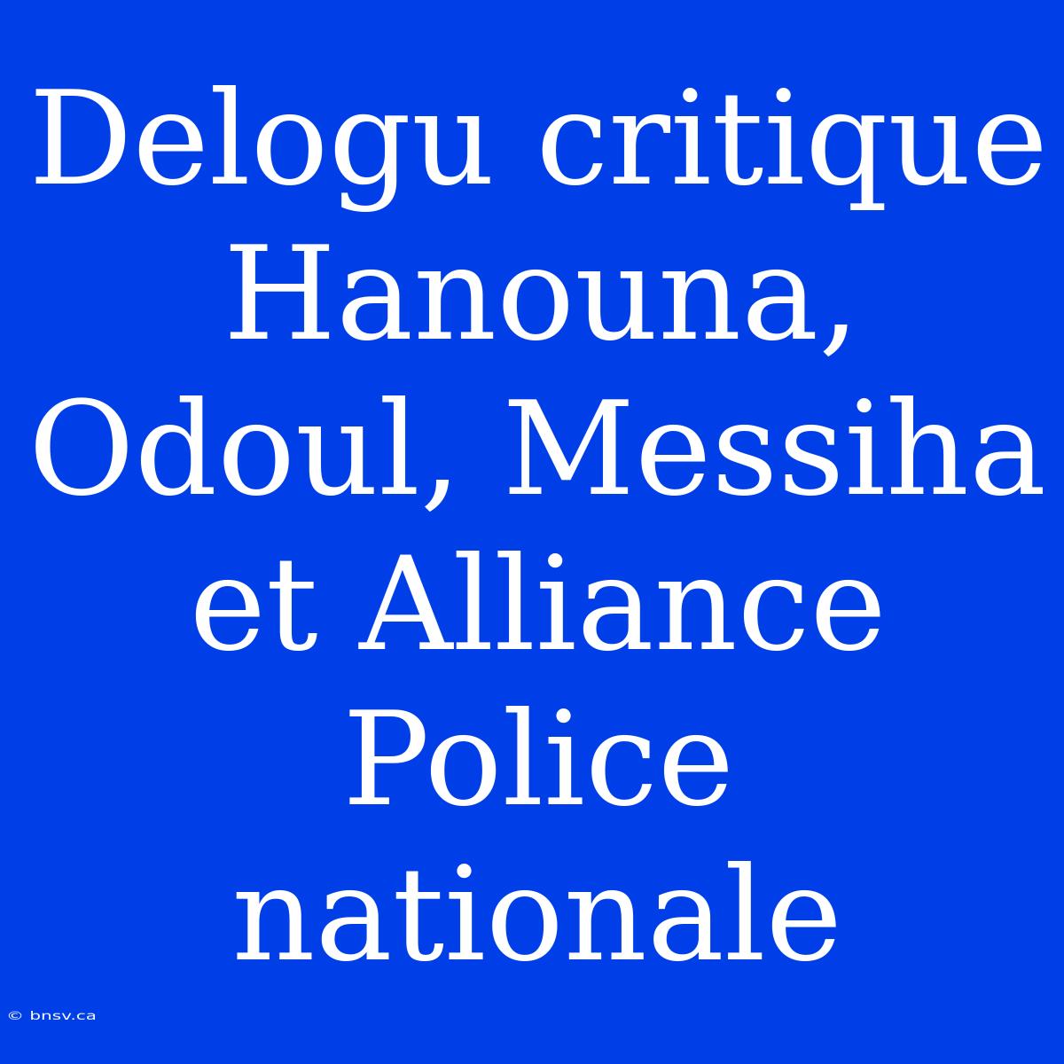 Delogu Critique Hanouna, Odoul, Messiha Et Alliance Police Nationale