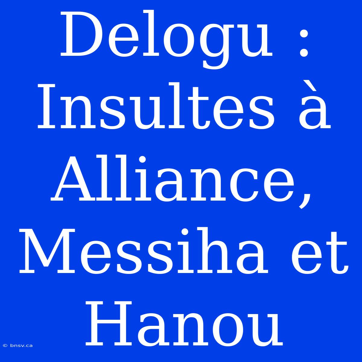 Delogu : Insultes À Alliance, Messiha Et Hanou