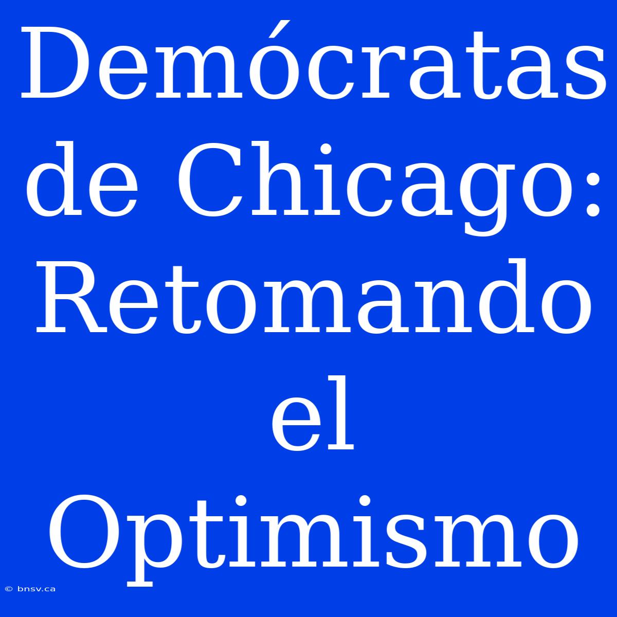 Demócratas De Chicago: Retomando El Optimismo