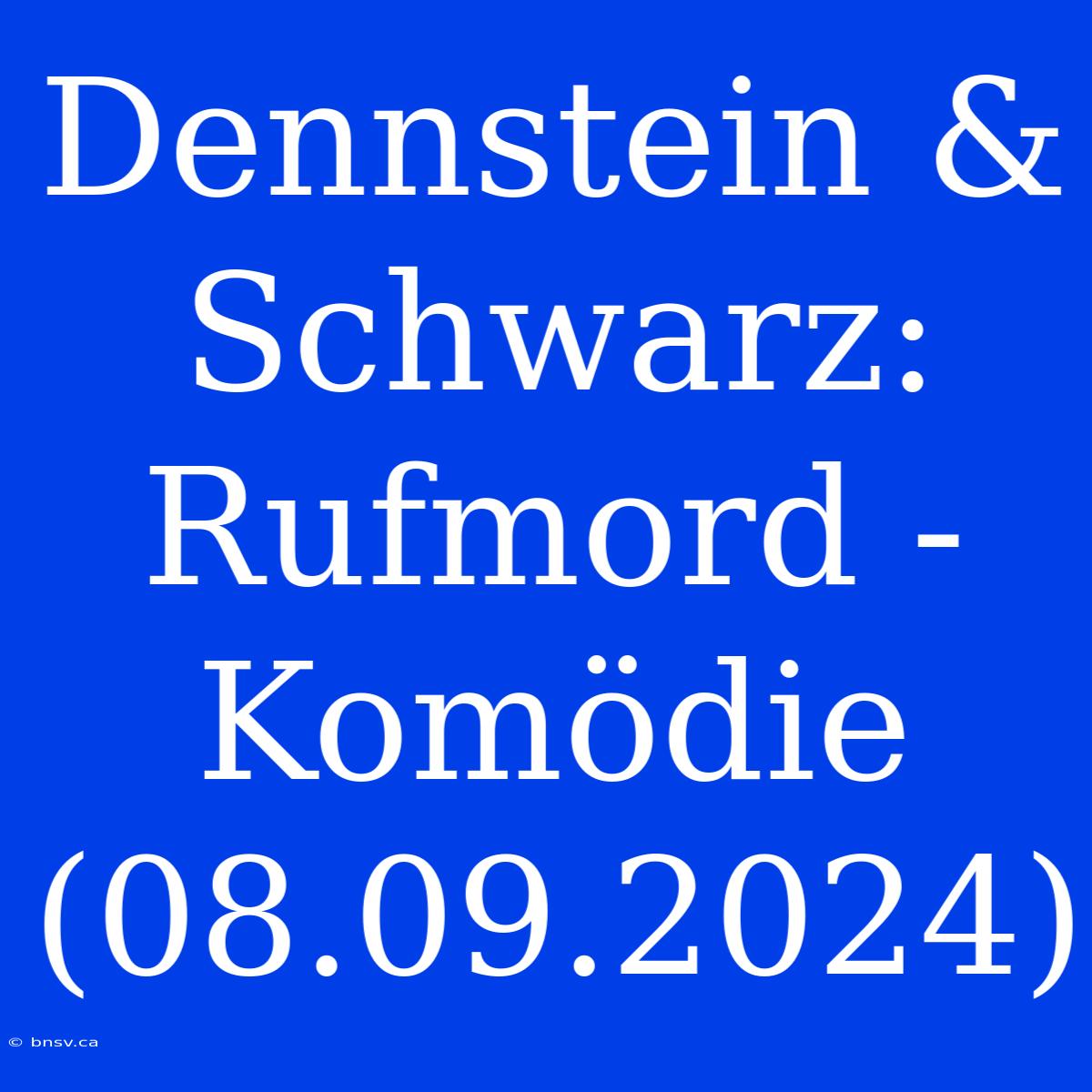 Dennstein & Schwarz: Rufmord - Komödie (08.09.2024)