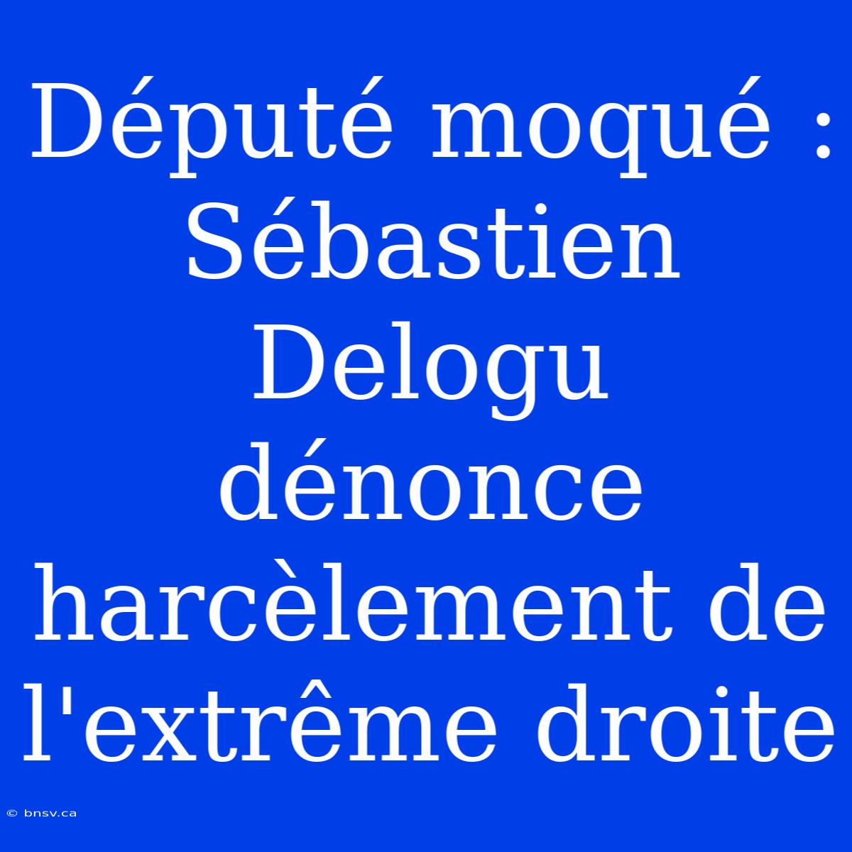 Député Moqué : Sébastien Delogu Dénonce Harcèlement De L'extrême Droite