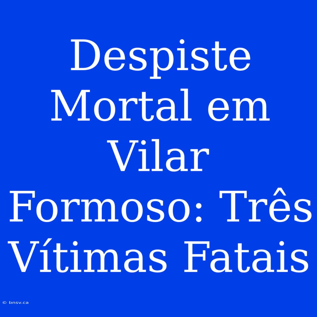 Despiste Mortal Em Vilar Formoso: Três Vítimas Fatais