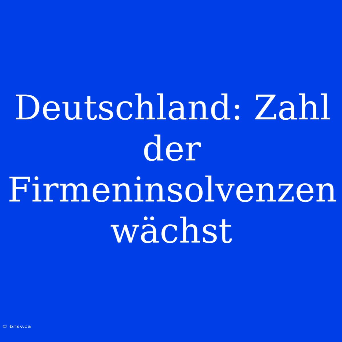 Deutschland: Zahl Der Firmeninsolvenzen Wächst