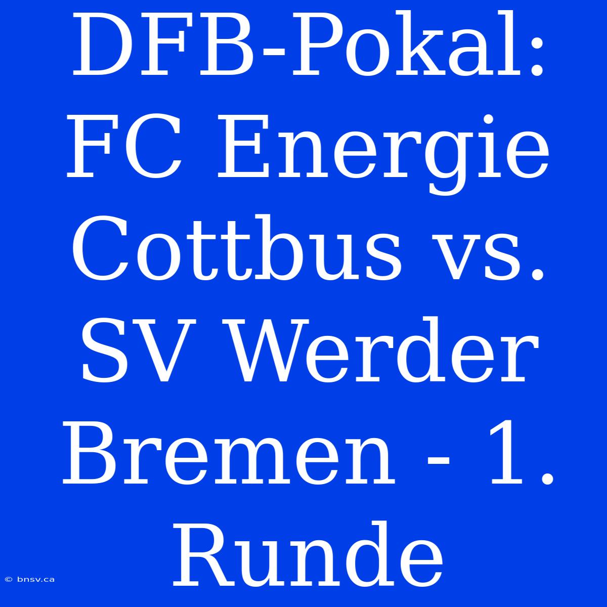 DFB-Pokal: FC Energie Cottbus Vs. SV Werder Bremen - 1. Runde