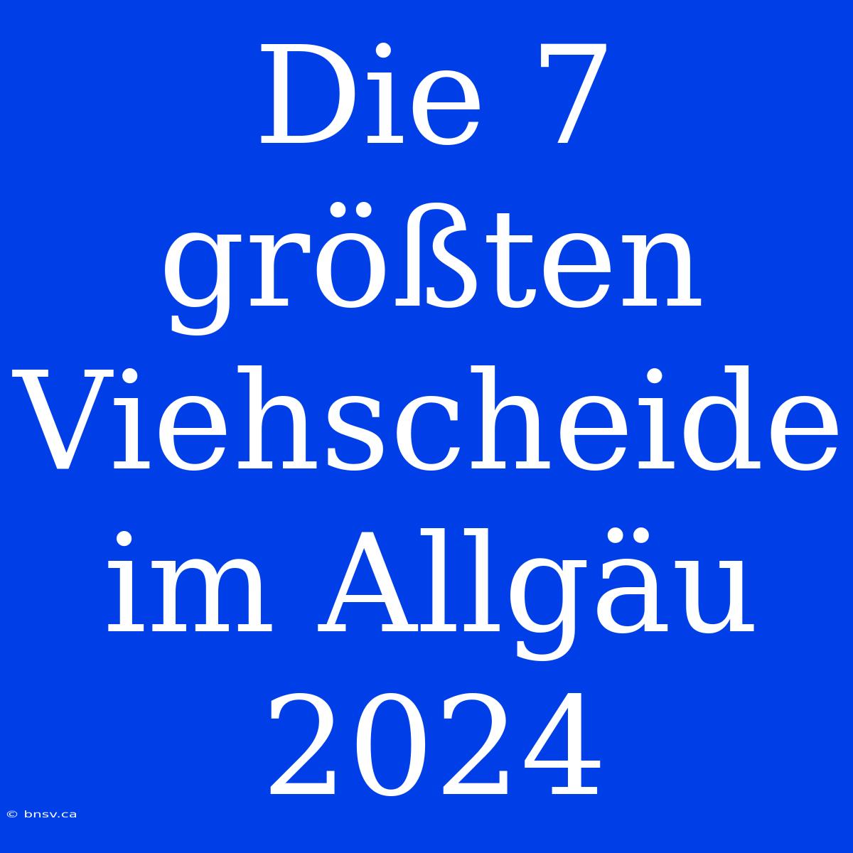 Die 7 Größten Viehscheide Im Allgäu 2024