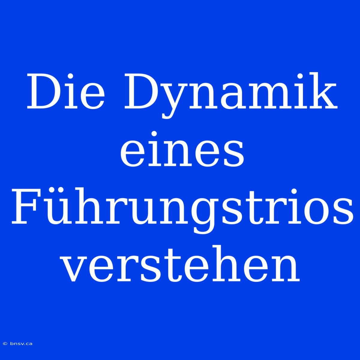 Die Dynamik Eines Führungstrios Verstehen