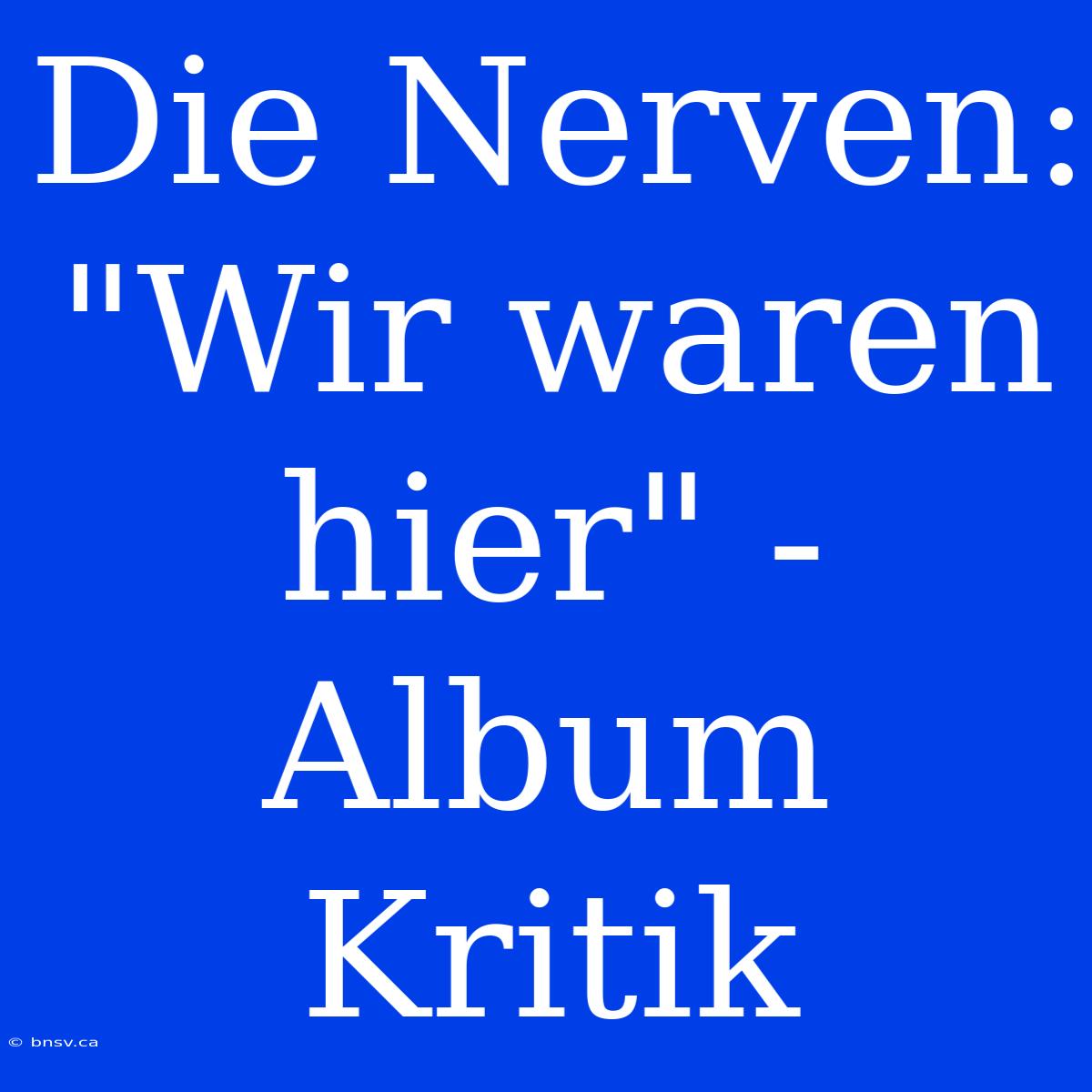 Die Nerven: 