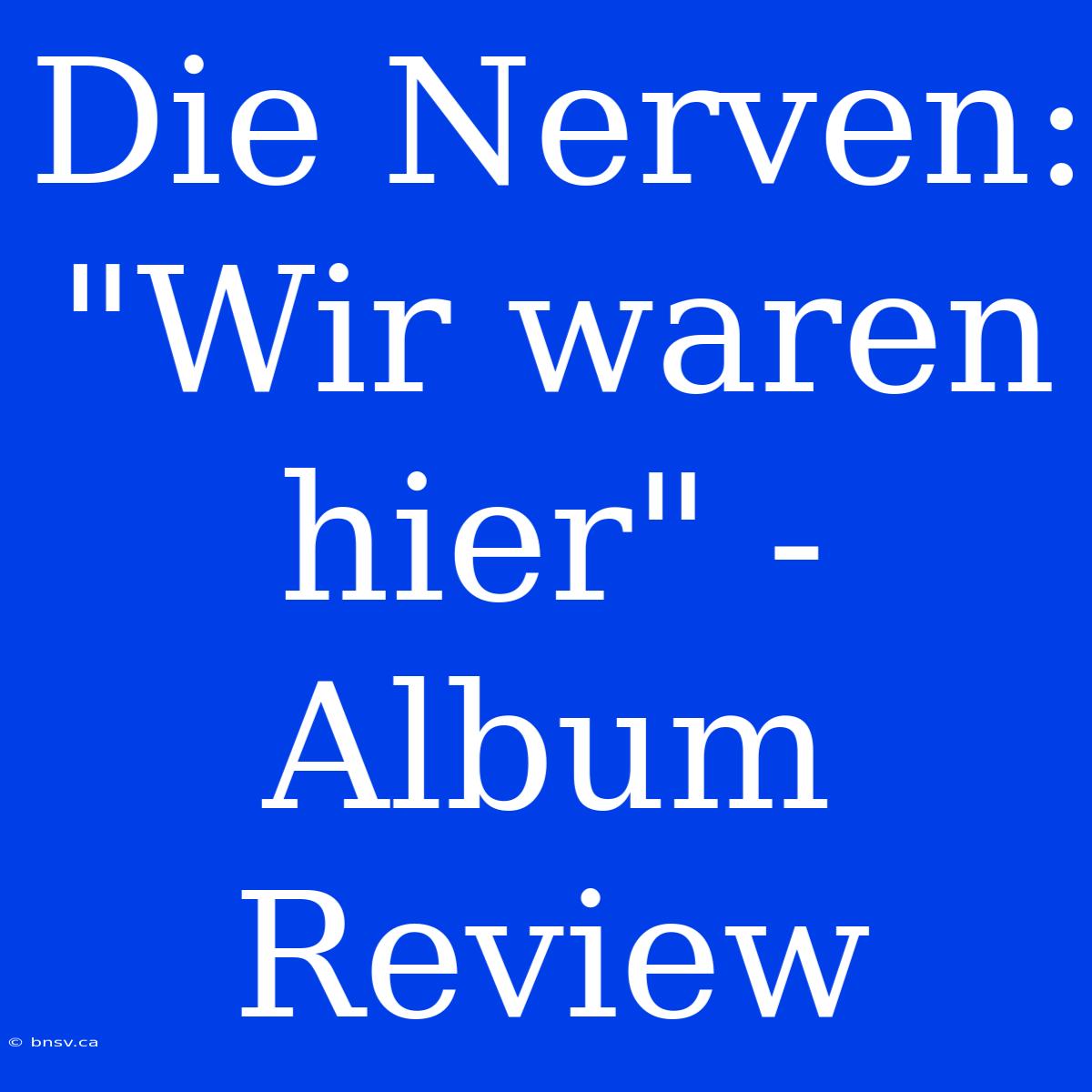 Die Nerven: 