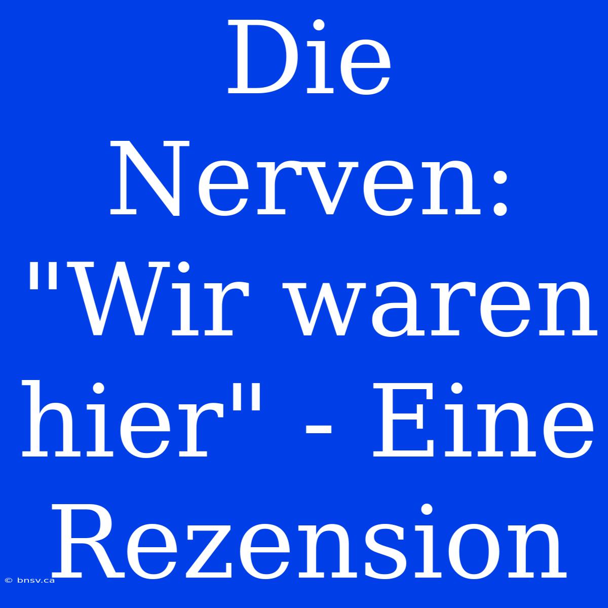 Die Nerven: 