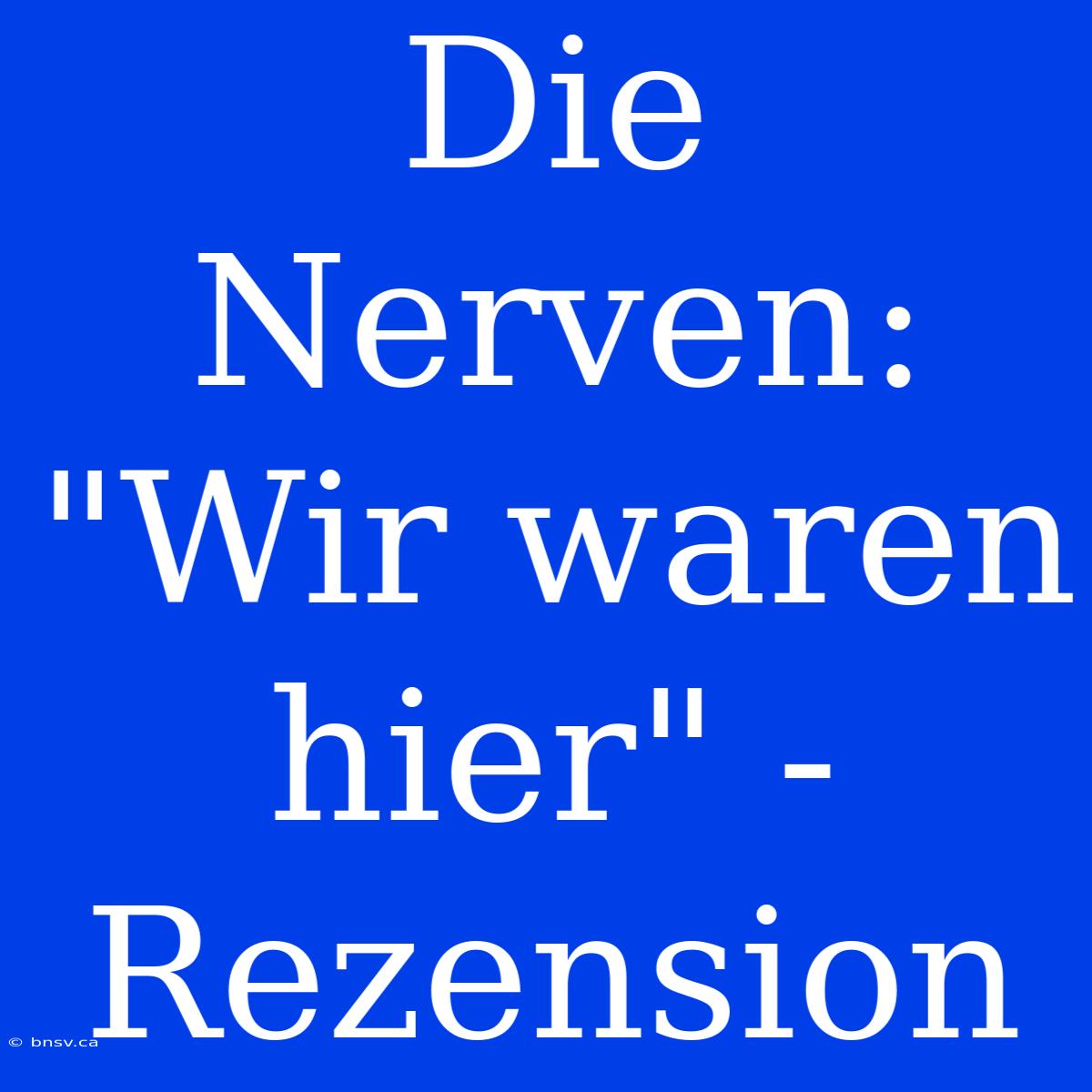 Die Nerven: 