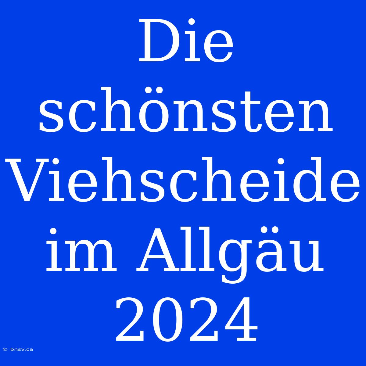 Die Schönsten Viehscheide Im Allgäu 2024