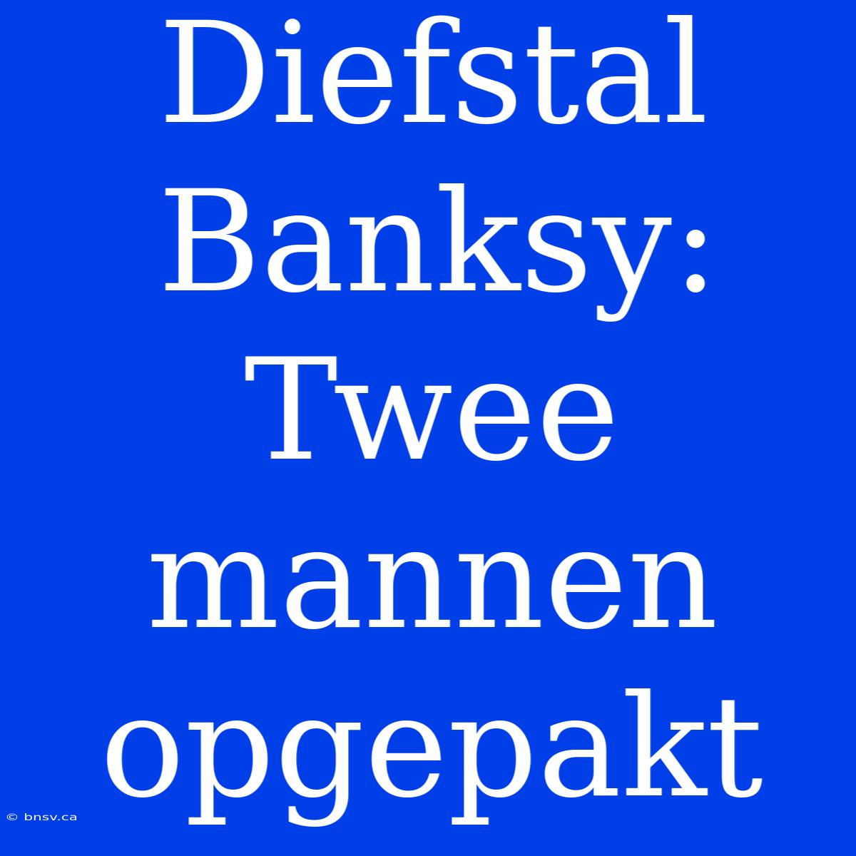 Diefstal Banksy: Twee Mannen Opgepakt