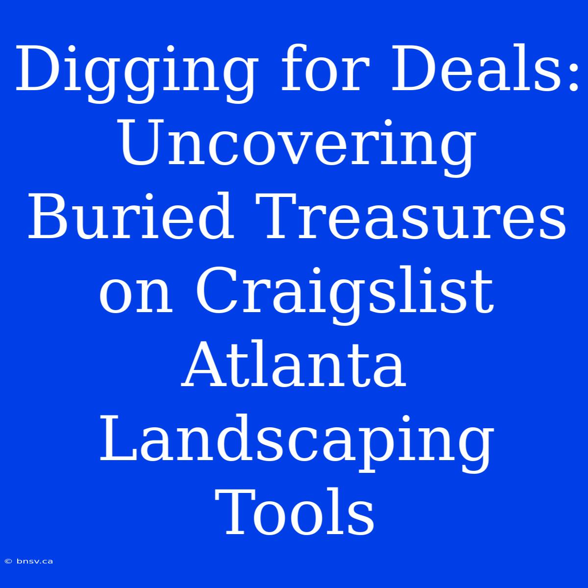 Digging For Deals: Uncovering Buried Treasures On Craigslist Atlanta Landscaping Tools