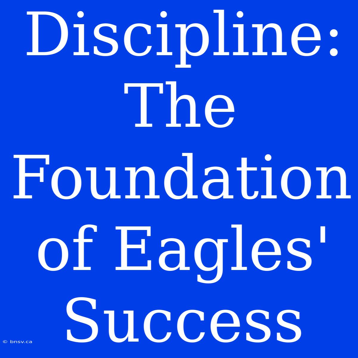 Discipline: The Foundation Of Eagles' Success