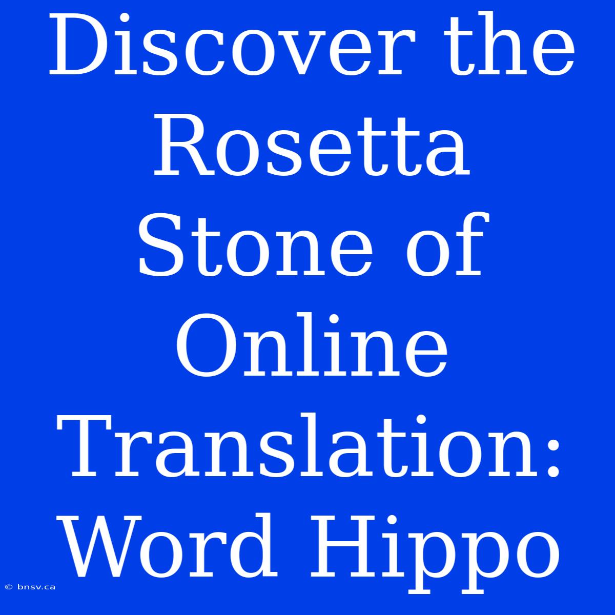 Discover The Rosetta Stone Of Online Translation: Word Hippo