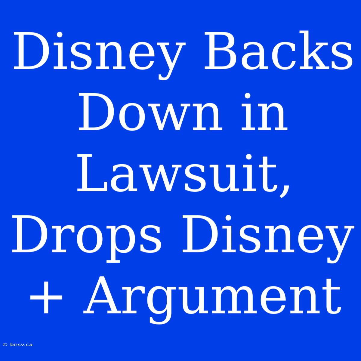 Disney Backs Down In Lawsuit, Drops Disney+ Argument