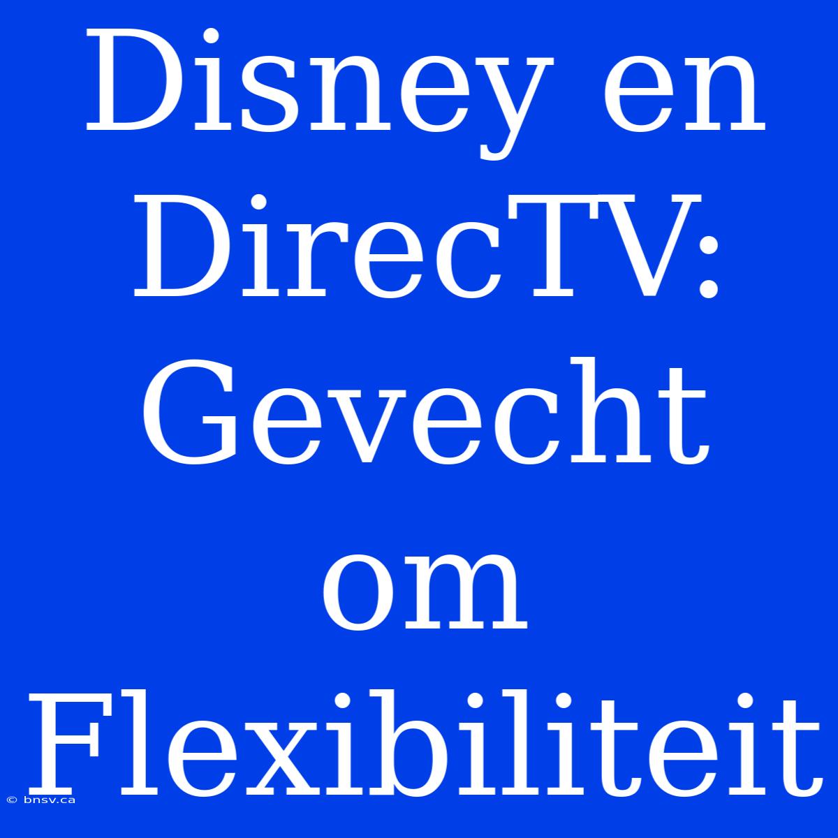 Disney En DirecTV: Gevecht Om Flexibiliteit