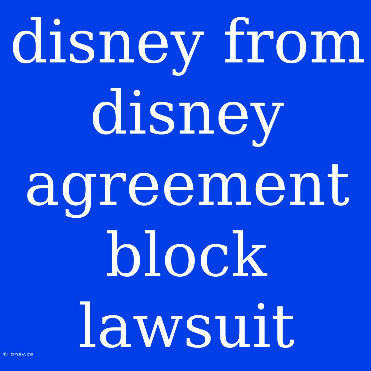 Disney From Disney Agreement Block Lawsuit