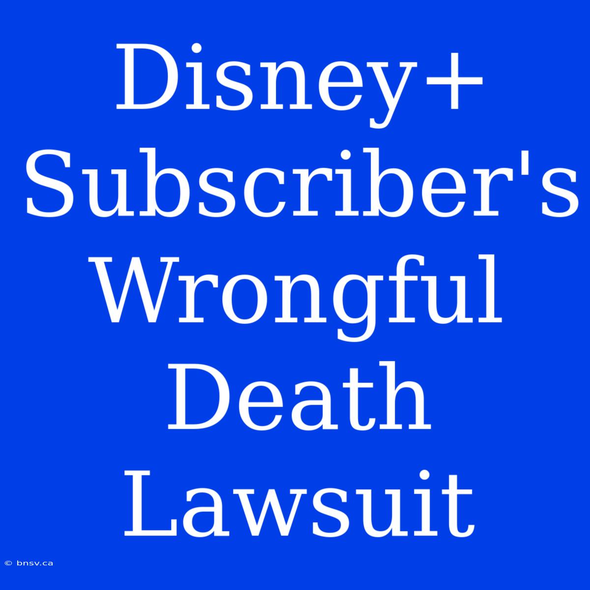 Disney+ Subscriber's Wrongful Death Lawsuit