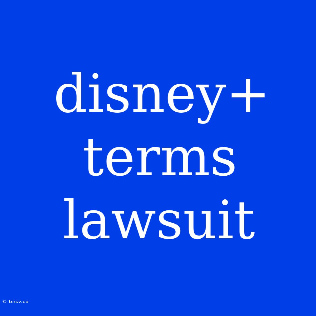 Disney+ Terms Lawsuit